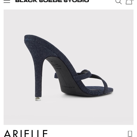 BLACK SUEDE STUDIO ARIELLE HEELS - Picture 5 of 6